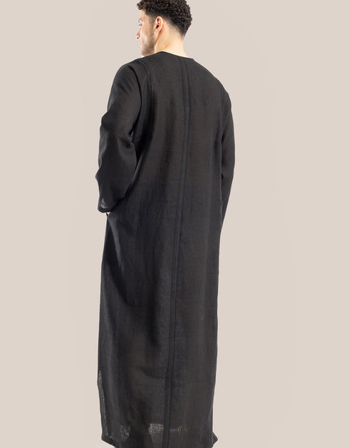 Long line jellabiya with round neckline with slits