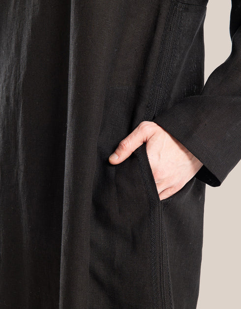 Long line jellabiya with round neckline with slits