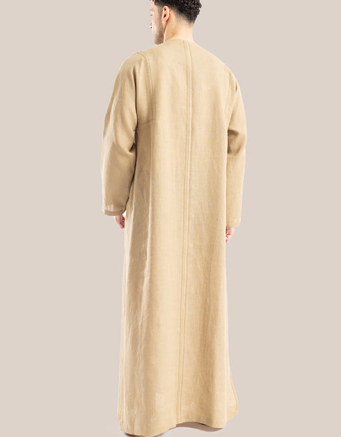 Long line jellabiya with round neckline with slits