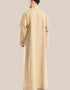 Long line jellabiya with round neckline with slits