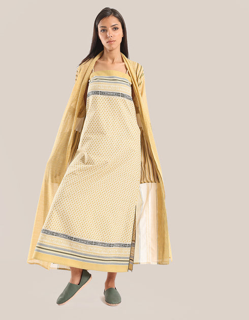 Printed long coat with shawl collar