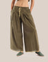 Wide leg pants with pleats on the front and back