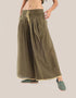 Wide leg pants with pleats on the front and back