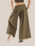 Wide leg pants with pleats on the front and back