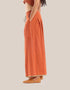 Wide leg pants with pleats on the front and back