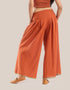 Wide leg pants with pleats on the front and back