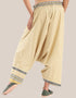 Harem pants with a wide elastic waistband