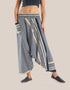 Harem pants with a wide elastic waistband