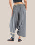 Harem pants with a wide elastic waistband
