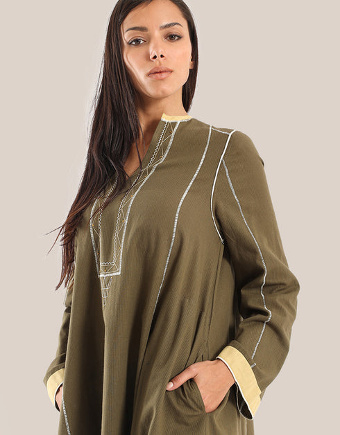 فستان طويل مع hemline غير المتماثلة