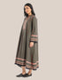 Long dress with asymmetric hemline