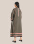 Long dress with asymmetric hemline