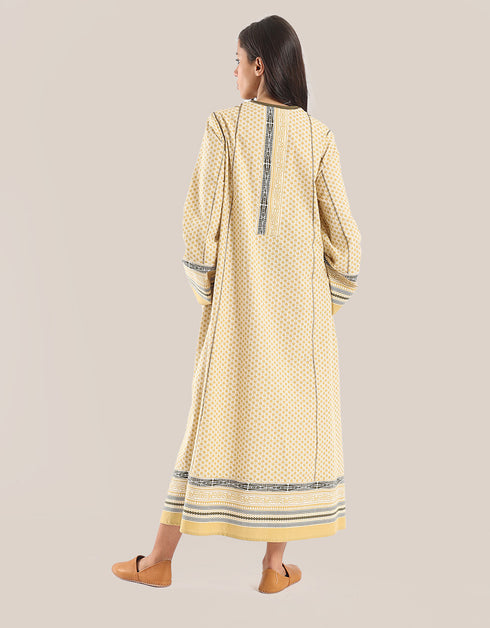 Long dress with asymmetric hemline