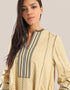 Long dress with asymmetric hemline