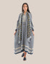 Long dress with asymmetric hemline