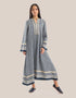 Long dress with asymmetric hemline