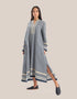 Long dress with asymmetric hemline