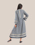 Long dress with asymmetric hemline