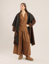 Coat with draped collar