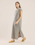 Long V neckline dress with side slits