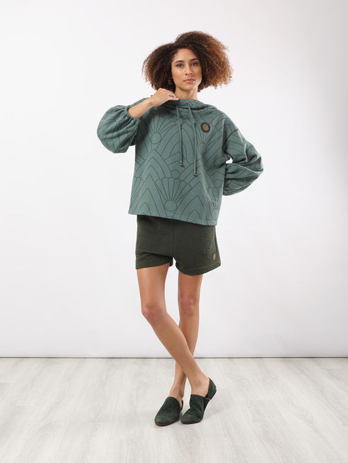 Printed milton sweatshirt with hoodie