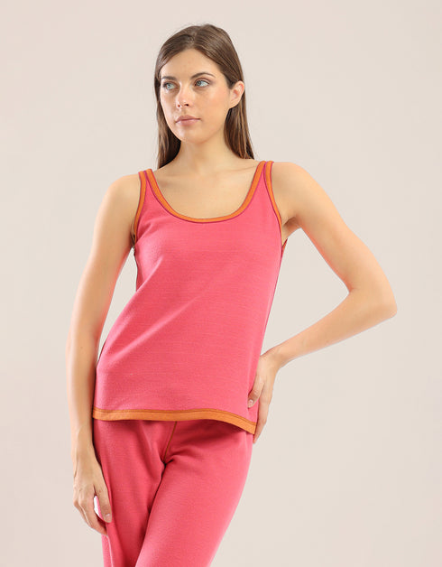 Reversible sleeveless tank top with round neck