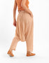 Printed harem pants with pleats on the front and back