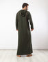 Printed hooded jellabiya