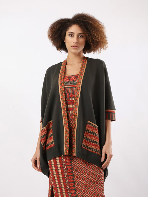 Knitted jacquard jacket
