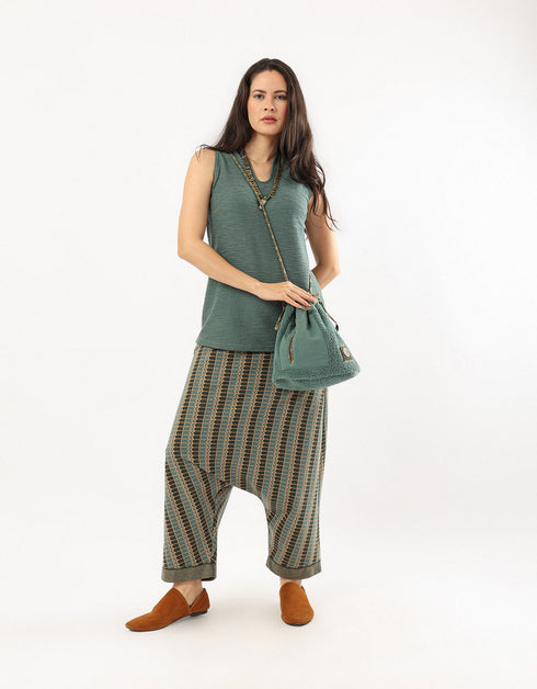 Patterned jacquard pants