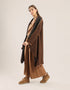 Coat with draped collar