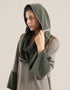 Reversible hooded scarf in 2 coloured jacquard