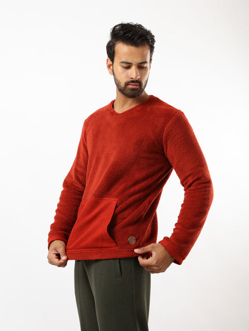 Long sleeve fur sweater