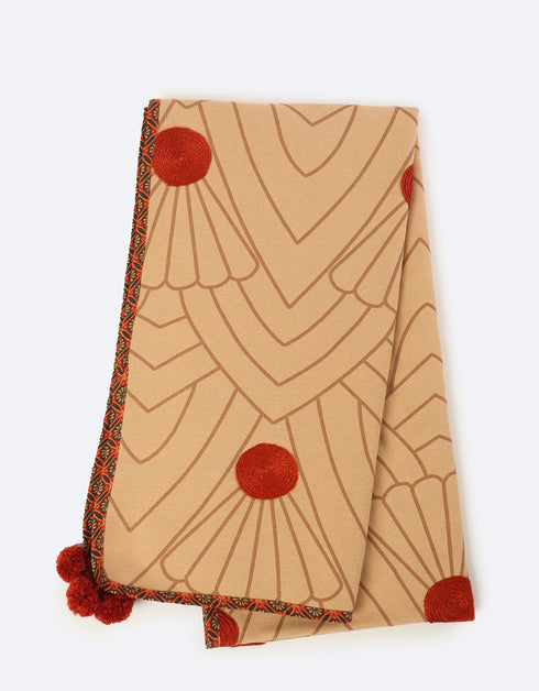Milton embroidered printed shawl