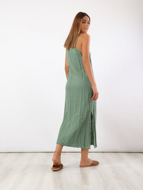 Hand embroidered cotton dress