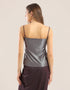 Short tank top in metallic stretch jersey