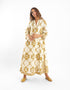 Long dress with A-line with bib