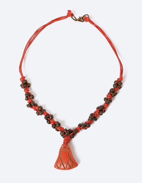 Lotus pendant stone necklace