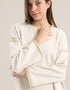 Sweater with round neckline with slits