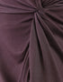 Metallic stitching jersey skirt with front draping and knot