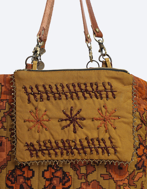 Small bag with hand embroidered and beaded