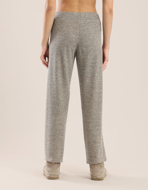 Straight leg pants in ribbed tricot