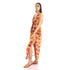 Printed gauze long dress with open back