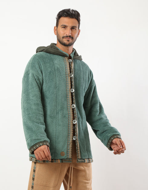Reversible fur hooded jacket