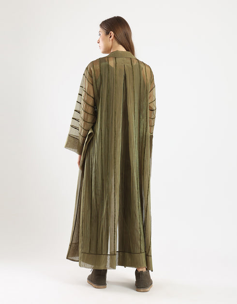 Long Organza coat with 2 big side slits