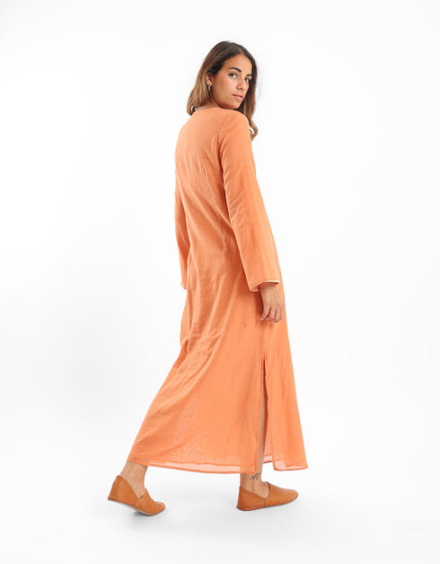 Reversible long jellabiya with long sleeves