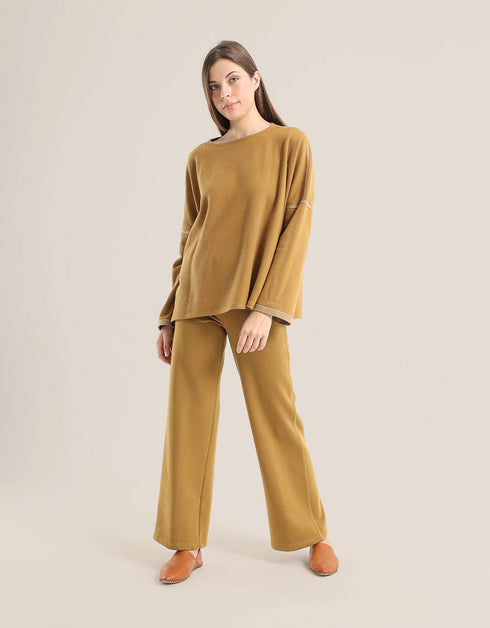 Oversized jacquard sweater with long sleeves