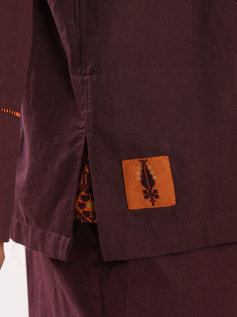 Cotton hooded shirt with Details