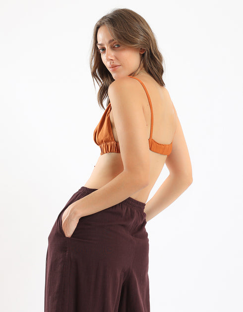 Cotton bralette with elastic straps