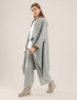 Coat with draped collar